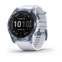 Garmin FENIX 7X Sapphire Solar титановый синий минерал DLC с белым ремешком