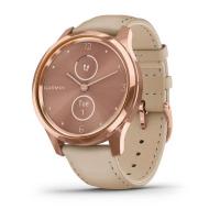 Garmin VIVOMOVE LUXE розовое золото PVD 18K со светло-песочным ремешком из итальянской кожи