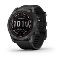 Garmin FENIX 7X Sapphire Solar титановый угольно-серый DLC с силиконовым ремешком